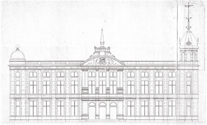 DE CT 11 Couthove 5 Plan pour une facade neo Louis XVI vers 1900 LD LD